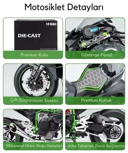 Kawasaki H2R Premium Version 1/9 Dev Ölçek